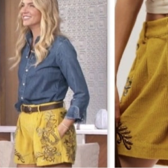 Free people Bali Rhapsody Embellished Corduroy Shorts NWOT size 2 - Picture 4 of 8